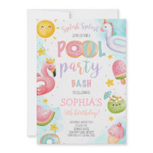 可愛いプールパーティー誕生日Bash