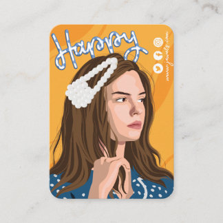 可愛いヘアクリップ表示カード 名刺