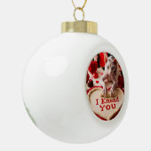 可愛いヘアレススフィンクス猫ねこ私ひざまずくカスタム セラミックボールオーナメント (左)