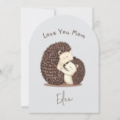 可愛いヘッジホグカスタムママ写真&メッセージアーチ 招待状 (正面)