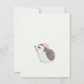 可愛いヘッジホッグのピンクの願いベビーノートカード ノートカード (裏面)