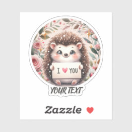 可愛いヘッジホッグ大好きクラシックラウンドステッカー シール