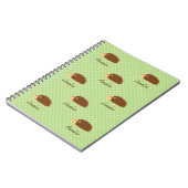 可愛いヘッジホッグ水玉模様柄 ノートブック (左側)