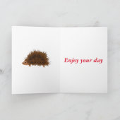 可愛いヘッジホッグNiece誕生日追加の名前年齢 カード (内部)