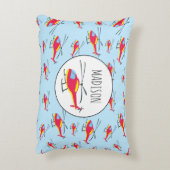 可愛いヘリ飛んでいるター名前をカスタムする アクセントクッション (裏面(縦))