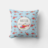 可愛いヘリ飛んでいるター名前をカスタムする クッション (正面)