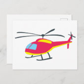 可愛いヘリ飛んでいるター シーズンポストカード (正面/裏面)