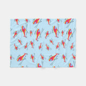 可愛いヘリ飛んでいるター フリースブランケット (正面(横))