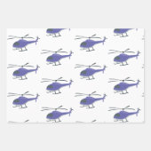 可愛いヘリ飛んでいるター ラッピングペーパーシート (正面3)
