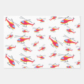 可愛いヘリ飛んでいるター ラッピングペーパーシート (正面3)