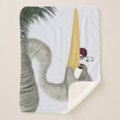 可愛いヘロンとレディバグ シェルパブランケット (正面)