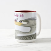 可愛いヘロンとレディバグ ツートーンマグカップ (正面右)