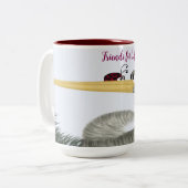 可愛いヘロンとレディバグ ツートーンマグカップ (正面左)