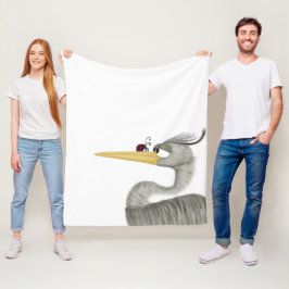 可愛いヘロンとレディバグ フリースブランケット