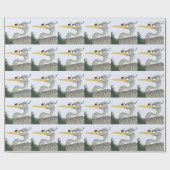 可愛いヘロンとレディバグ ラッピングペーパー (フラット)