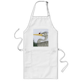 可愛いヘロンとレディバグ ロングエプロン