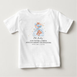 可愛いベアベビーの誕生発表 ベビーTシャツ
