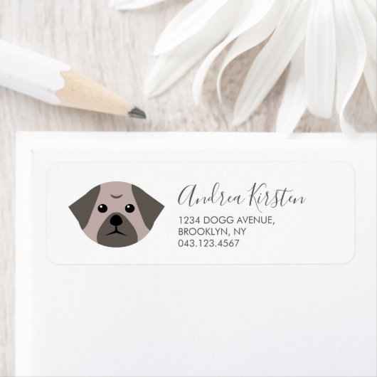 可愛いベクトルパグ ラベル (インサイチュ)