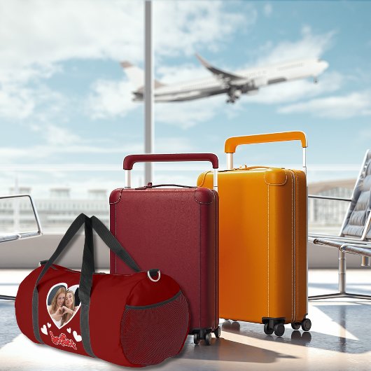 可愛いベスティーズハート写真， BFF，友人，パーソナライズされた ダッフルバッグ