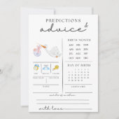 可愛いベビシャワーアドバイス及び予報カード 招待状 (正面)