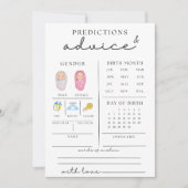 可愛いベビシャワーアドバイス及び予報カード 招待状 (正面)