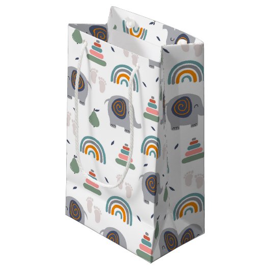 可愛いベビーおもちゃ柄 スモールペーパーバッグ (正面アングル)