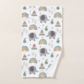 可愛いベビーおもちゃ柄 バスタオルセット (ハンドタオル)