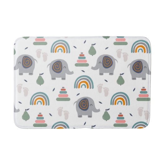 可愛いベビーおもちゃ柄 バスマット (正面)