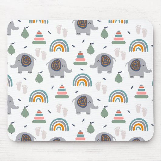 可愛いベビーおもちゃ柄 マウスパッド (正面)