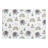 可愛いベビーおもちゃ柄 枕カバー (裏面)