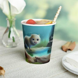 可愛いベビーが池の中に入る – パーソナライズ可能 紙コップ