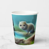 可愛いベビーが池の中に入る – パーソナライズ可能 紙コップ (裏面)