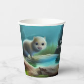 可愛いベビーが池の中に入る – パーソナライズ可能 紙コップ (正面)