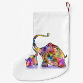 可愛いベビーとマムエレファントクリスマスストッキング スモールクリスマスストッキング (裏面)