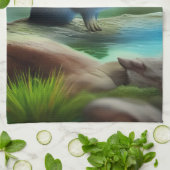 可愛いベビーのカワウソ –  キッチンタオル (折り畳み)