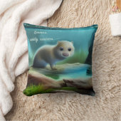 可愛いベビーのカワウソ クッション (ブランケット)