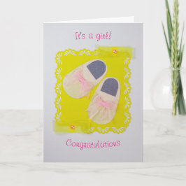 可愛いベビーのスリッパをパーソナライズ カード