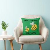 可愛いベビーのバブルミツバチが2匹いる明るい緑 クッション (椅子)