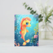 可愛いベビーの海馬、ポストクロッシング ポストカード (スタンド正面)