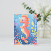 可愛いベビーの海馬、ポストクロッシング ポストカード (スタンド正面)