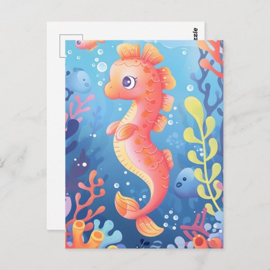 可愛いベビーの海馬、ポストクロッシング ポストカード (正面/裏面)