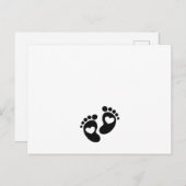 可愛いベビーの足跡の妊娠ママになる妊婦の 案内ポストカード (正面/裏面)