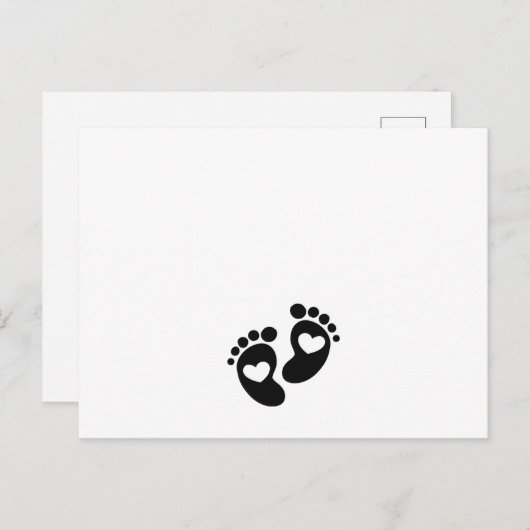 可愛いベビーの足跡の妊娠ママになる妊婦の 案内ポストカード (正面/裏面)
