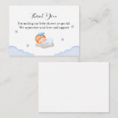 可愛いベビーの雲の赤ちゃんシャワーありがとう ノートカード (正面/裏面)