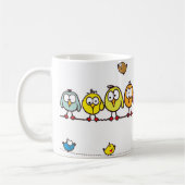 可愛いベビーの鳥が可愛い恋 コーヒーマグカップ (左)