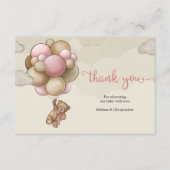 可愛いベビーはバルーン茶色のピンク感謝していベージュユー エンクロージャーカード (正面)
