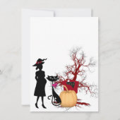 可愛いベビーはブルーイング魔女キャット幽霊ベビーシャワー 招待状 (裏面)