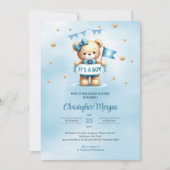 可愛いベビーは男の子のシャワー 招待状 (正面)
