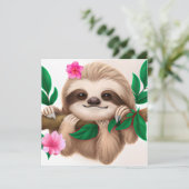 可愛いベビーぶら下がったナマケモノの木 招待状 (スタンド正面)