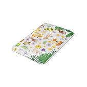 可愛いベビーアニマルGiraffe l Safari模様ホワイト バスマット (アングル)